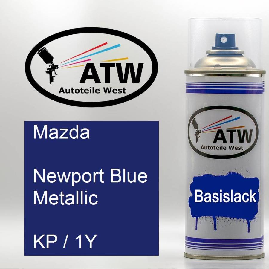 Mazda, Newport Blue Metallic, KP / 1Y: 400ml Sprühdose, von ATW Autoteile West.